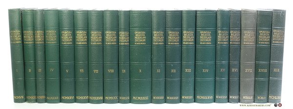 Opuscula selecta Neerlandicorum de arte medica / Nederlandsch tijdschrift voor geneeskunde [ complete set, 19 volumes ].