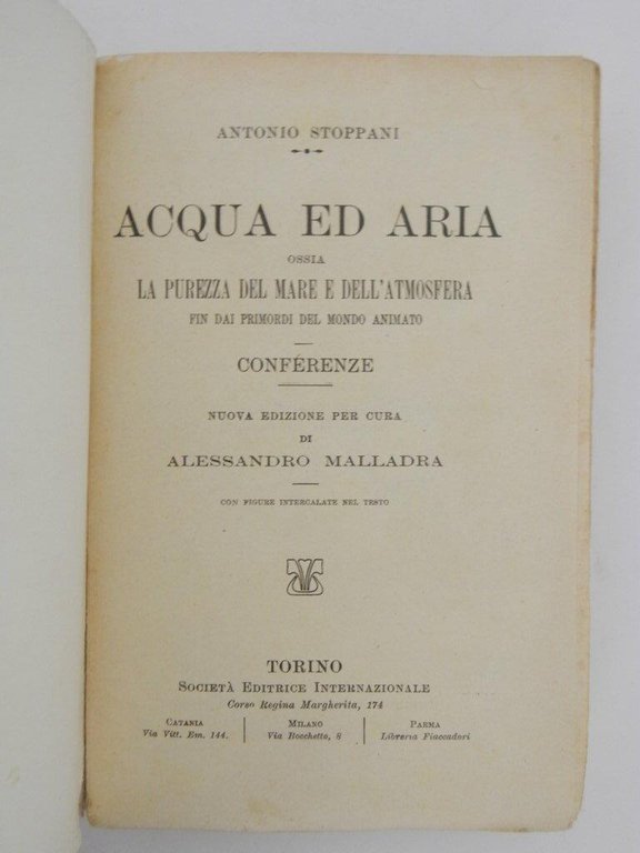 Acqua ed aria, ossia la purezza del mare e dell'atmosfera …