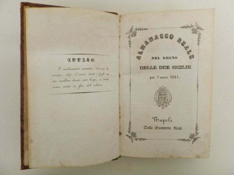 Almanacco Reale del Regno delle Due Sicilie per l�anno 1841.