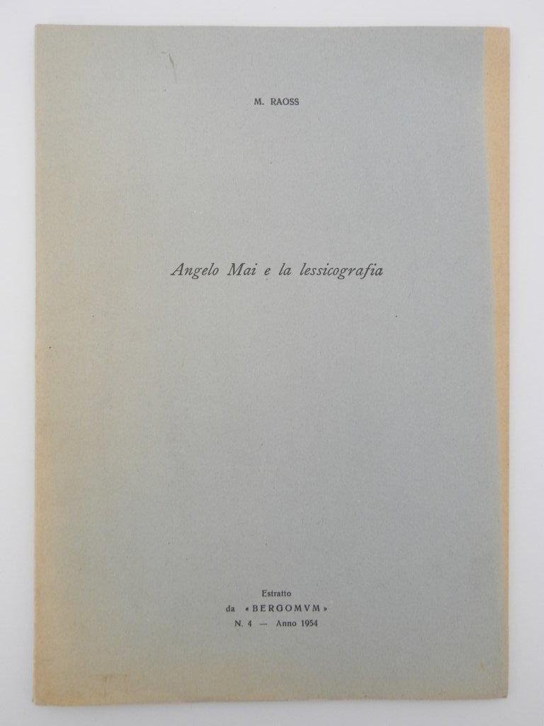 Angelo Mai e la lessicografia