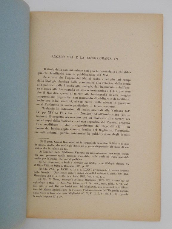 Angelo Mai e la lessicografia