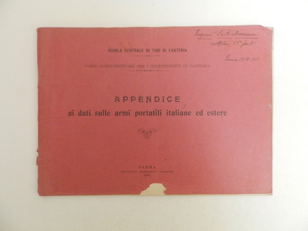 Appendice ai dati sulle armi portatili italiane ed estere