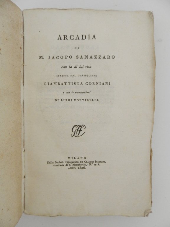 Arcadia di M. Jacopo Sanazzaro con la di lui vita …