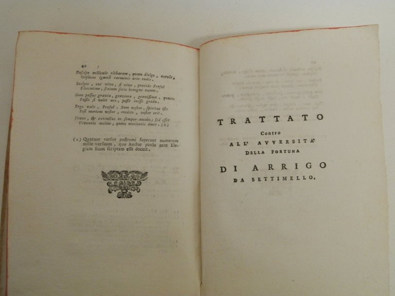 Arrighetto ovvero Trattato contro all'avversità della fortuna di Arrigo Settimello