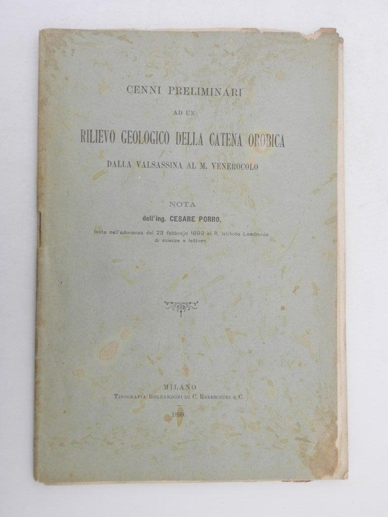 Cenni preliminari ad un rilievo geologico della catena orobica dalla …