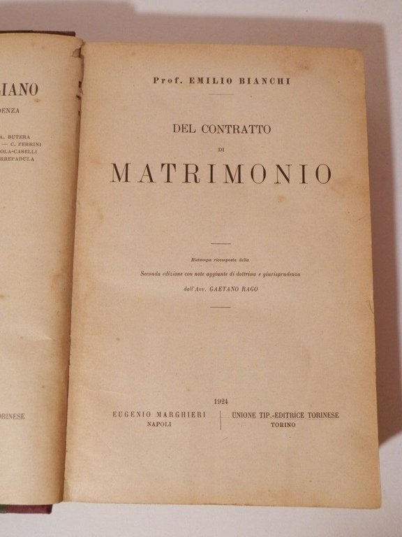 Del contratto di matrimonio