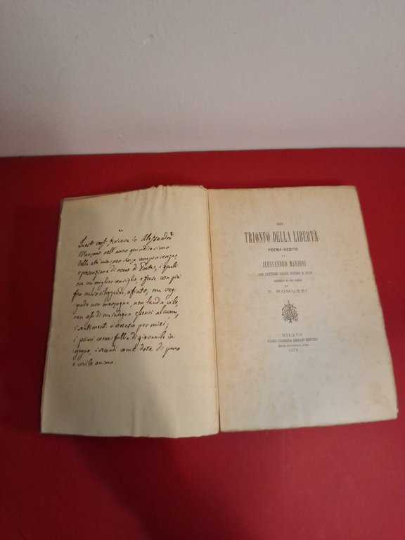 Del trionfo della libertà. Poema inedito di Alessandro Manzoni con … | Immagine Gallery 3