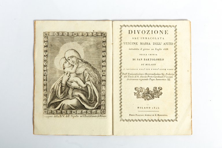 Divozione all'immacolata vergine Maria dell'Aiuto introdotta il giorno 20 luglio …