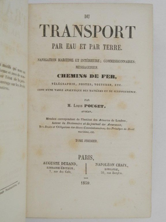 Du transport par eau et par terre: navigation maritime et …