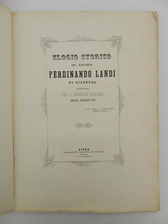 Elogio storico del marchese Ferdinando Landi di Piacenza scritto dal …