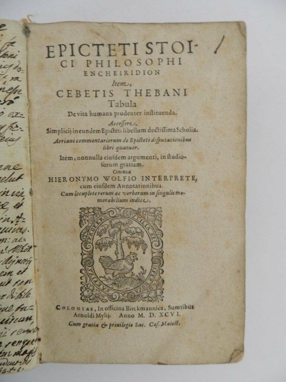 Epicteti Stoici philosophi Encheiridion item, Cebetis Thebani Tabula de vita …