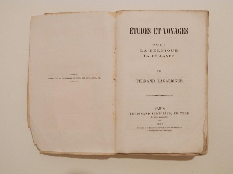 Etudes et voyages. Paris, La Belgique, La Hollande