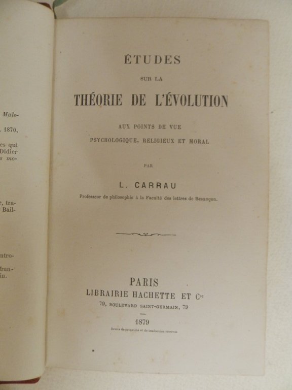 Etudes sur la théorie de l'évolution