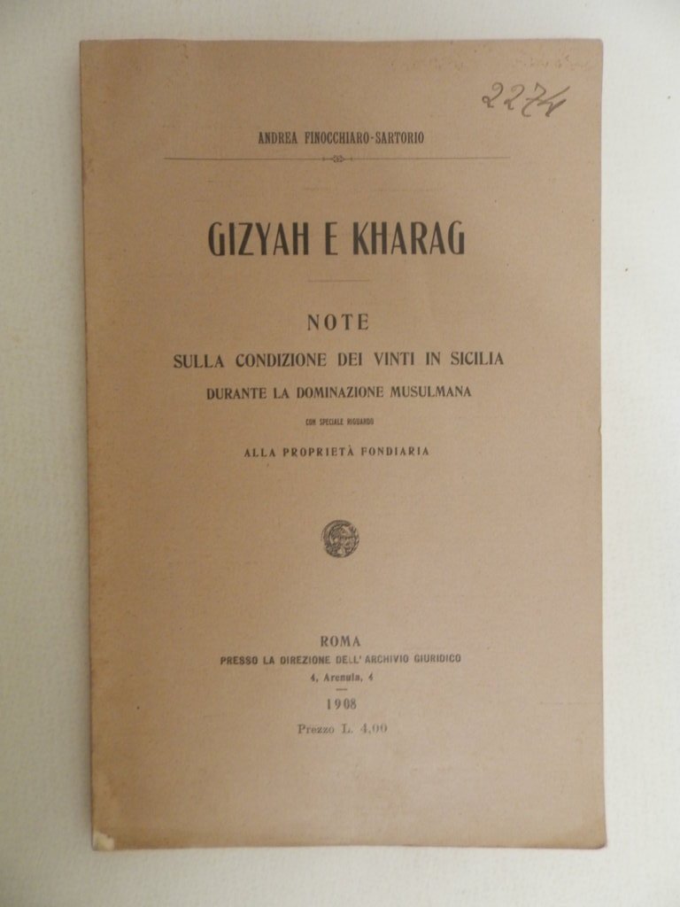 Gizyah e Kharag. Note sulla condizione dei vinti in Sicilia …