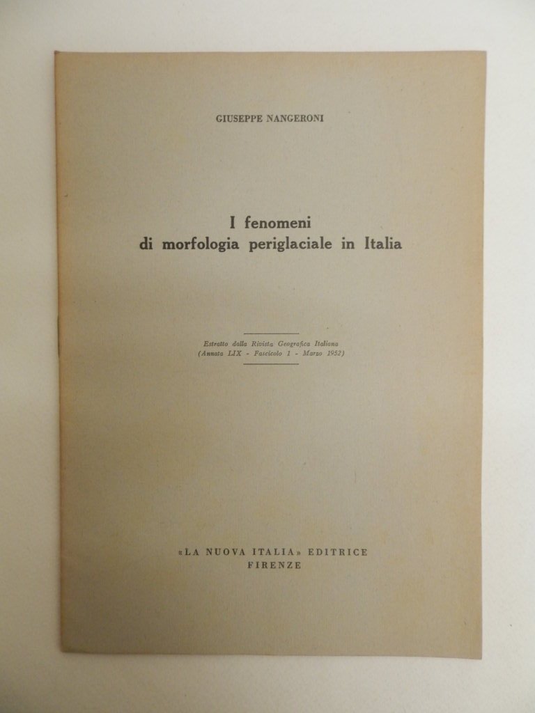 I fenomeni di morfologia periglaciale in Italia