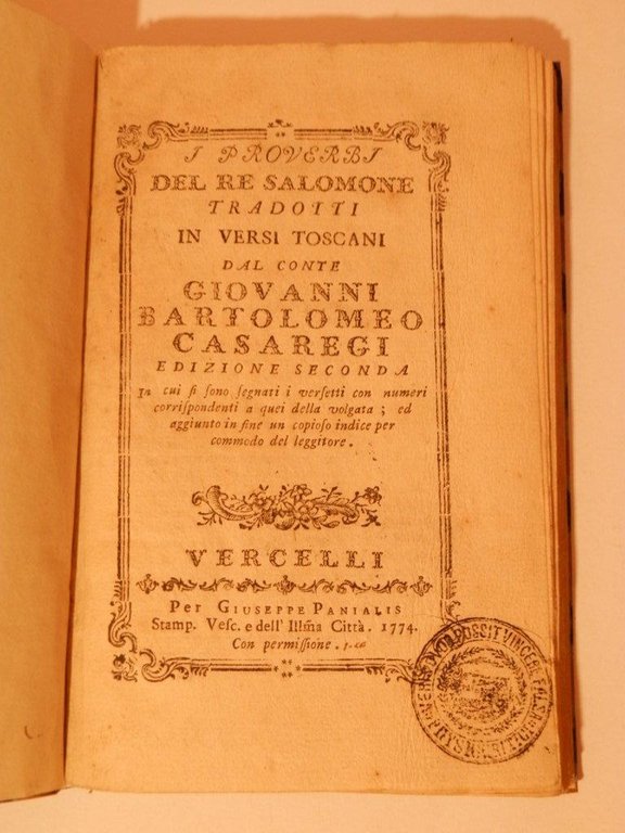 I proverbi del Re Salomone tradotti in versi toscani. Edizione …