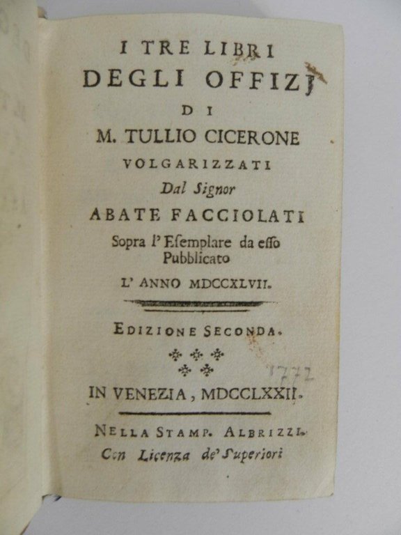 I tre libri degli offizi di M. Tullio Cicerone volgarizzati …