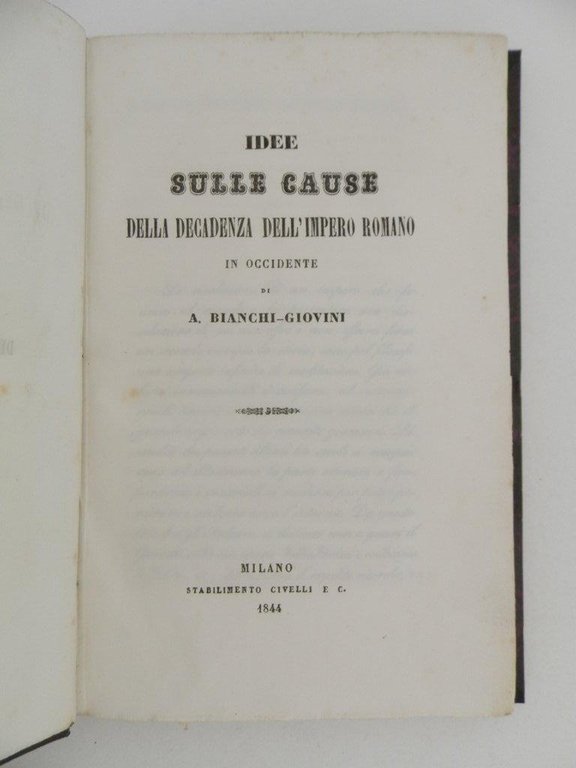 Idee sulle cause della decadenza dell'impero romano in occidente