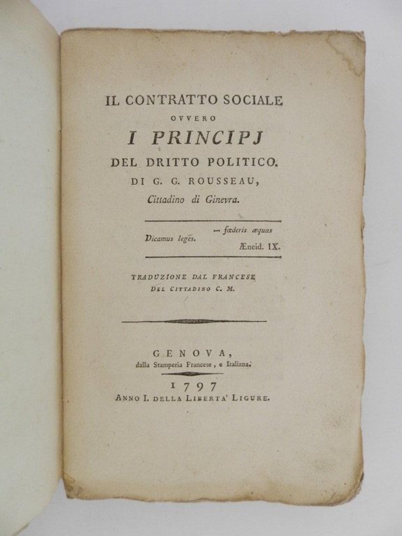 Il contratto sociale ovvero i principj del diritto politico di …