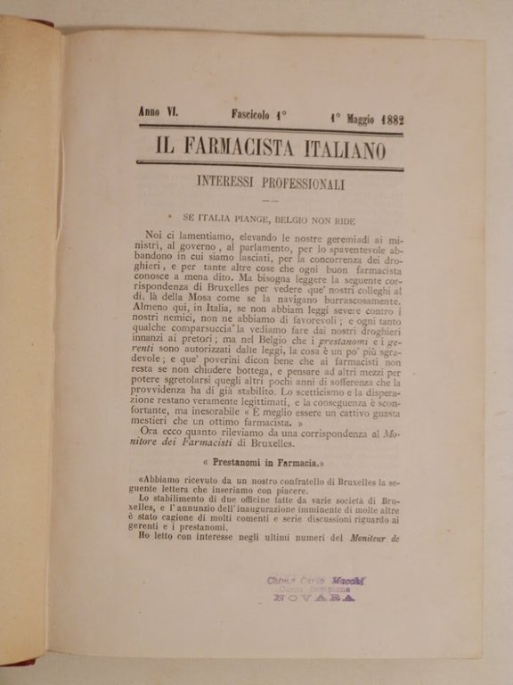 Il farmacista italiano ed il medico pratico : rivista mensile …