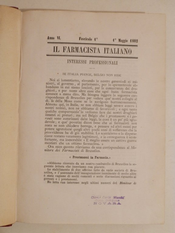 Il farmacista italiano ed il medico pratico : rivista mensile …