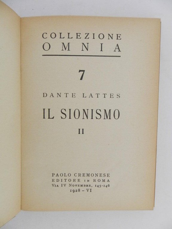 Il sionismo. Solo volume II