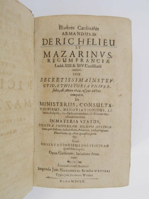 Illustres cardinales Armandus. D. de Richelieu et Mazarinus, regum Franciae …
