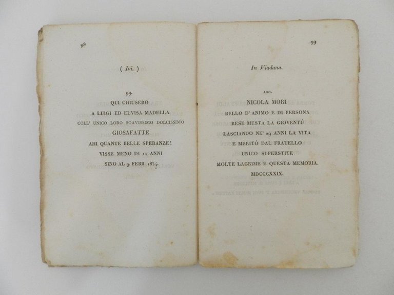 Iscrizioni di Antonio Viglioli con epigrafi e poesie d'autori diversi …