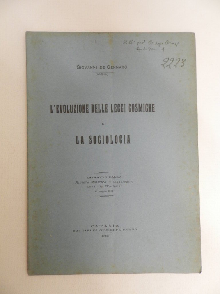 L'evoluzione delle leggi cosmiche e la sociologia