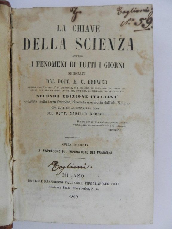 La chiave della scienza, ovvero I fenomeni di tutti i …