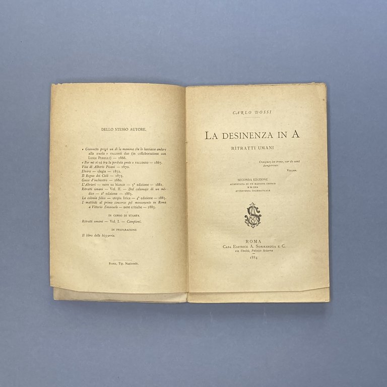 La desinenza in A. Ritratti umani. Seconda edizione aumentata da …