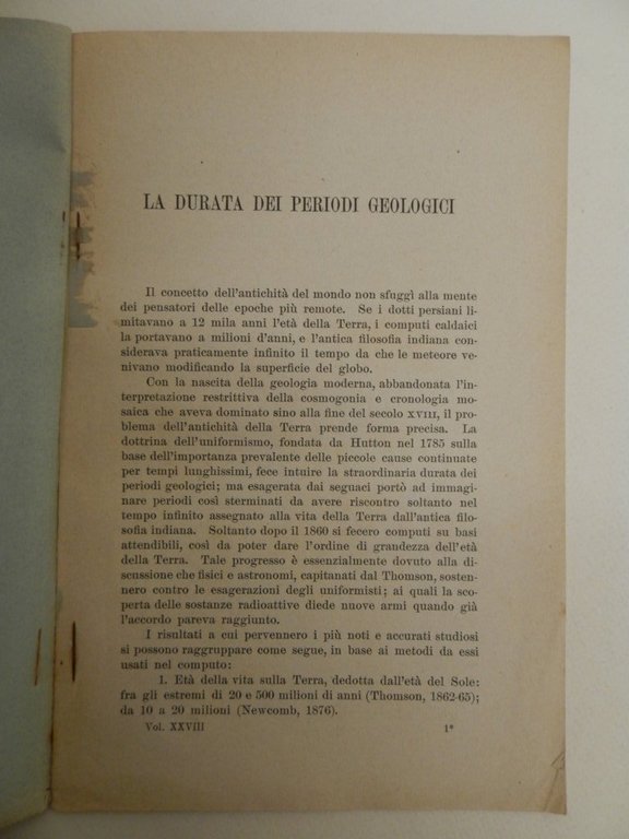 La durata dei periodi geologici