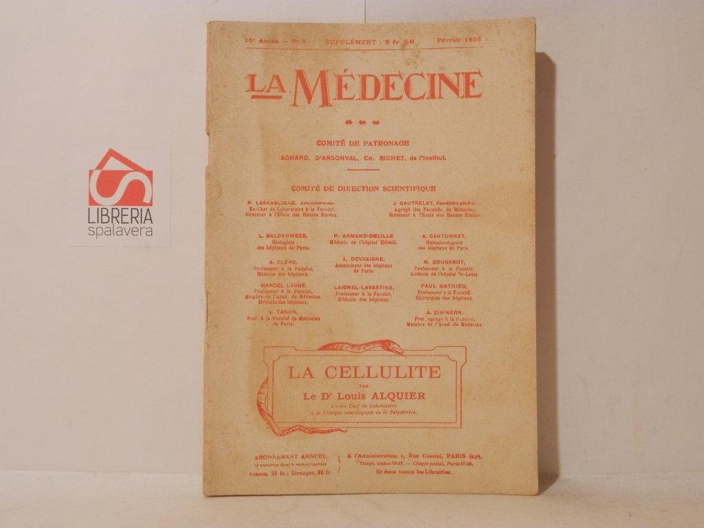 La medecine. Fevrier 1935. Monografico sulla Cellulite