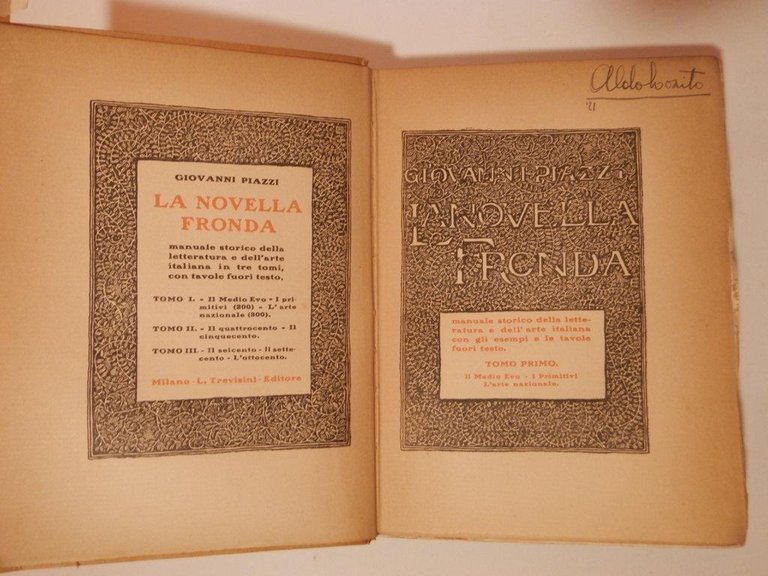 La novella fronda. Manuale storico della letteratura e dell'arte italiana, …