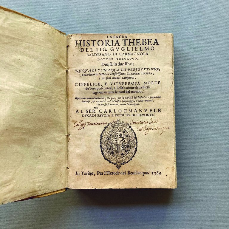 La sacra historia Thebea del sig. Guglielmo Baldesano di Carmagnola …