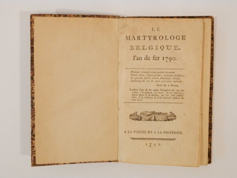 Le martyrologe belgique. L'an de fer 1790.