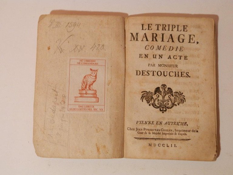 Le triple mariage. Comedie en un acte par monsieur Destouches
