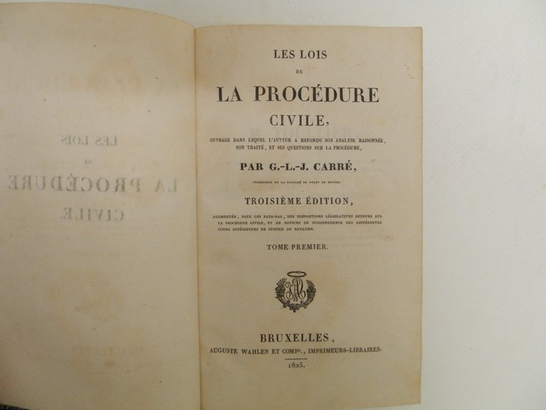 Les lois de la procédure civile, ouvrage dans lequel l'auteur …
