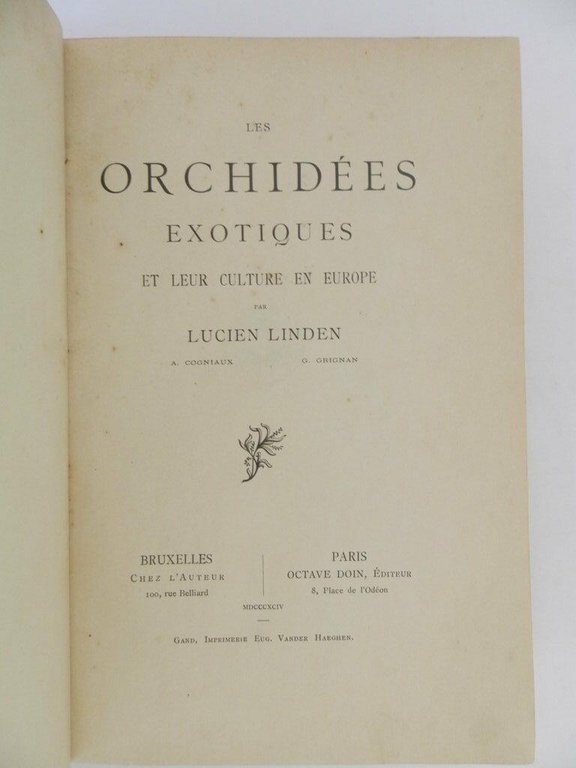 Les orchidés exotiques et leur culture en Europe