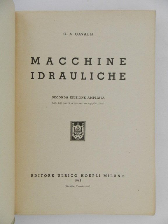 Macchine idrauliche. Seconda edizione ampliata