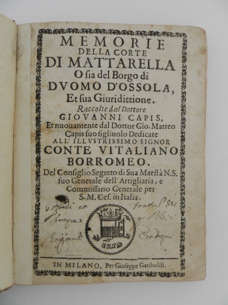 Memorie della corte di Mattarella o sia del Borgo di …