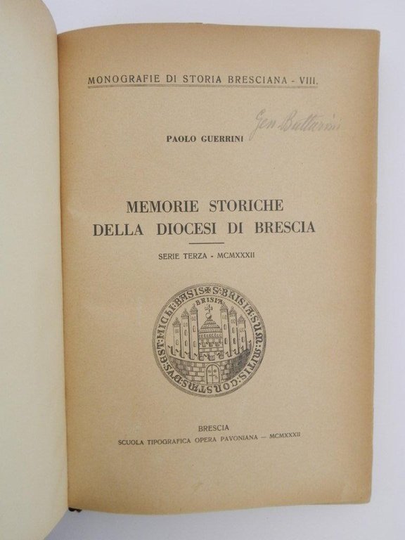 Memorie storiche della diocesi di Brescia. Serie terza, 1932