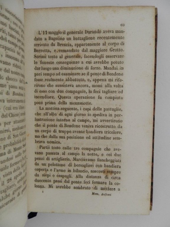 Memorie sulla campagna di Lombardia del 1848 del colonnello Francesco …