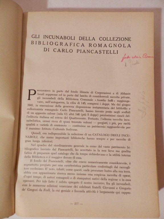 Miscellanea bibliografica di Accademie e biblioteche d'Italia