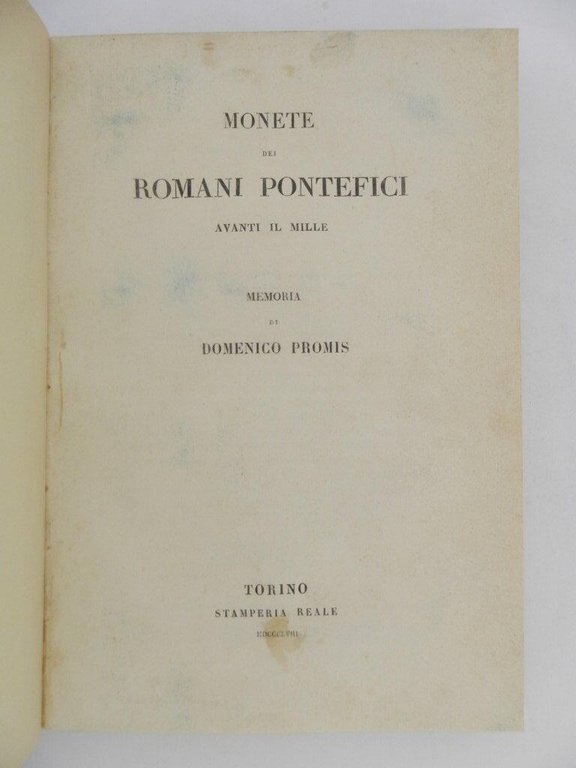 Monete dei romani pontefici avanti il mille