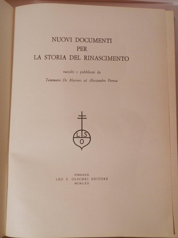 Nuovi documenti per la storia del Rinascimento