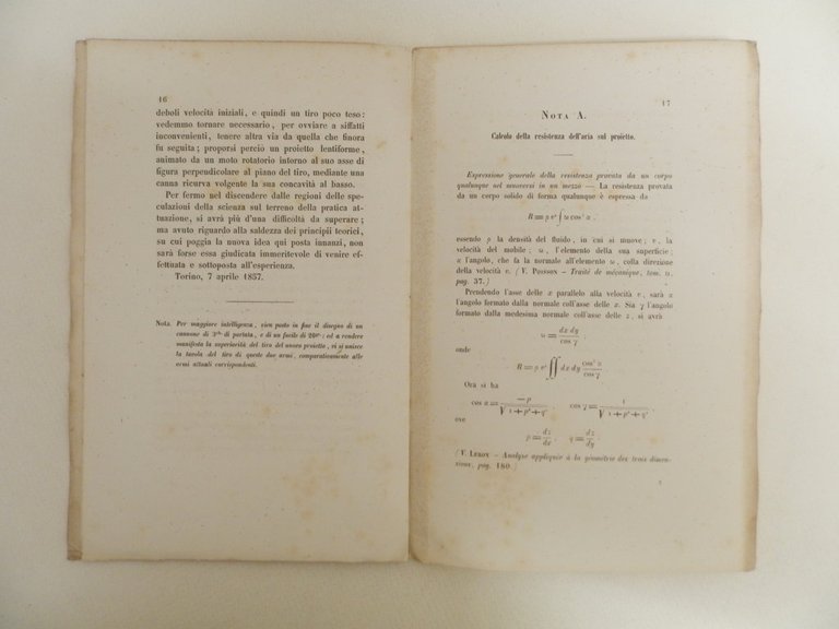 Nuovo proietto e nuova arma da fuoco