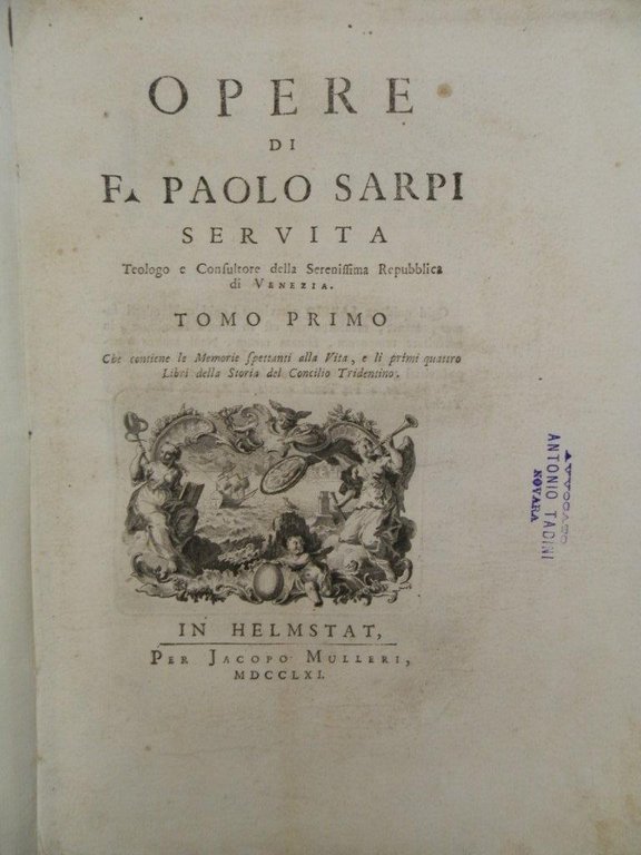 Opere di Paolo Sarpi Servita. (Completo degli 8 volumi)