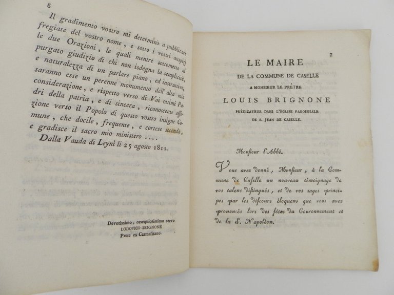 Orazioni dette dal prete Lodovico Brignone ex-carmelitano in occasione delle …