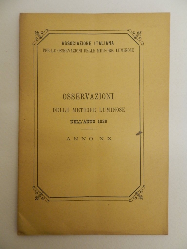 Osservazioni delle meteore luminose nell'anno 1889. Anno XX